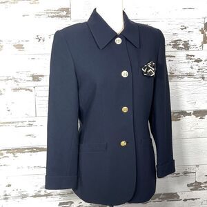 VINTAGE ALBERT NIPON Ladies Blazer Navy Sz 6 EUC